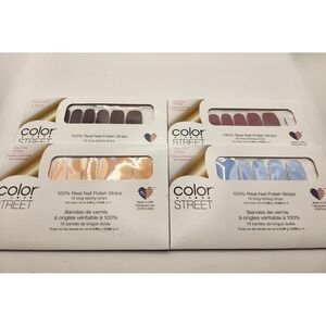 Color Street Real Nail Polish Strips Lot of 4 Matte Colors, Aspen Sky, Mauve
